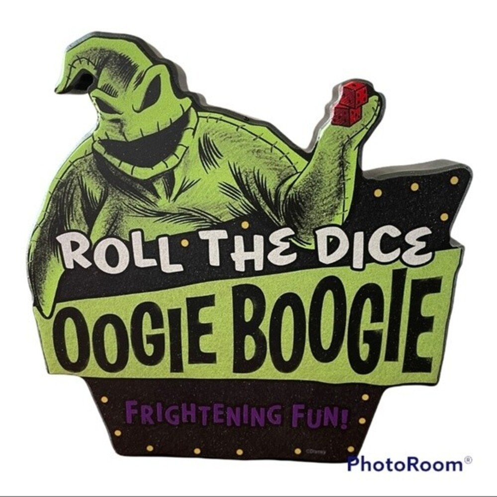 nightmare before Christmas roll the dice oogie boogie Halloween décor wood sign